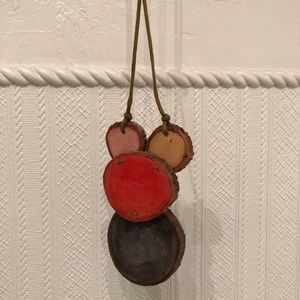 Boho Long Women's Wood Pendant